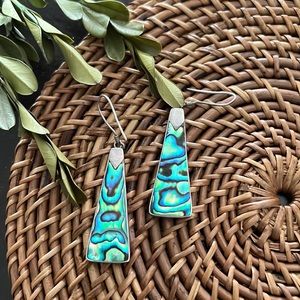 Balinese Silver and Abalone Shell Earrings